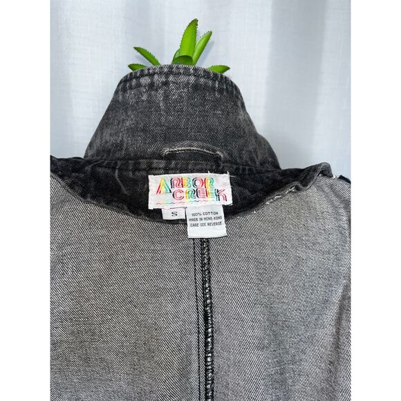 Arbor Creek vintage black acid-washed oversized denim jacket - small - Picture 4 of 4